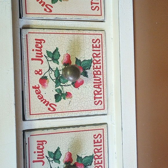 NWT Lucy Hatch Strawberry Storage Cabinet for Table or Wall, 3 Drawers - Picture 3 of 12